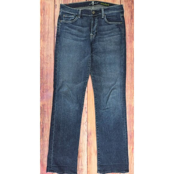 7 For All Mankind Standard Mens Jeans 31 x 34 Dark Wash Denim - Picture 1 of 8